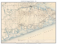 Eastport & Westhampton 1904 - Custom USGS Old Topo Map - New York - Long Island