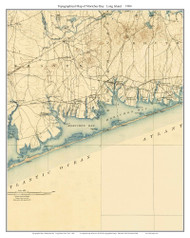 Moriches Bay 1904 - Custom USGS Old Topo Map - New York - Long Island