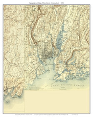 New Haven (CT) 1904 - Custom USGS Old Topo Map - New York - Long Island