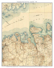 Oyster Bay 1900 - Custom USGS Old Topo Map - New York - Long Island