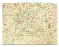 Honnedaga, North, & Woodhull Lakes 1901 - Custom USGS Old Topo Map - New York - Adirondack Lakes