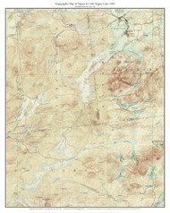 Tupper & Little Tupper Lakes 1907 - Custom USGS Old Topo Map - New York - Adirondack Lakes