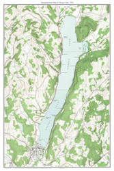 Otsego Lake 1943 - Custom USGS Old Topo Map - New York - Eastern Lakes