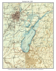 Saratoga Lake 1949 - Custom USGS Old Topo Map - New York - Eastern Lakes