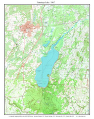 Saratoga Lake 1967 - Custom USGS Old Topo Map - New York - Eastern Lakes