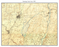 Saratoga Lake Area 1902 - Custom USGS Old Topo Map - New York - Eastern Lakes