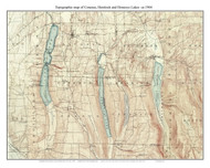 Conesus, Hemlock, and Honeoye Lakes 1904 - Custom USGS Old Topo Map - New York - Finger Lakes