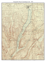 Canandaigua Lake 1903 - Custom USGS Old Topo Map - New York - Finger Lakes