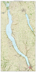 Cayuga Lake - Blue Water 1943 - Custom USGS Old Topo Map - New York - Finger Lakes