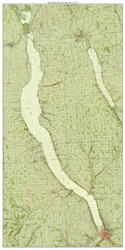Cayuga Lake - Tan Water 1943 - Custom USGS Old Topo Map - New York - Finger Lakes