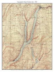 Keuka Lake 1903 - Custom USGS Old Topo Map - New York - Finger Lakes