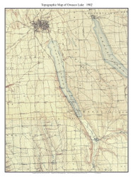 Owasco Lake 1902 - Custom USGS Old Topo Map - New York - Finger Lakes