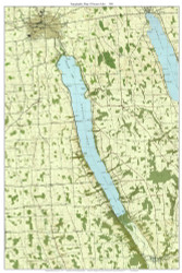 Owasco Lake 1943 - Custom USGS Old Topo Map - New York - Finger Lakes