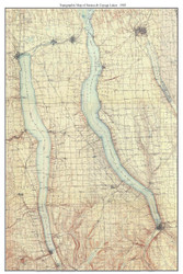 Seneca & Cayuga Lakes 1903 - Custom USGS Old Topo Map - New York - Finger Lakes