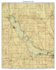 Chautauqua Lake 1904 - Custom USGS Old Topo Map - New York - Lake Erie-Chatauqua