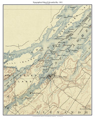 Alexandria Bay 1903 - Custom USGS Old Topo Map - New York - Great Lakes Shoreline