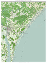 Wilmington and the Beaches 1948 - Custom USGS Old Topo Map - North Carolina