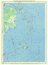 Roanoke Island and Cape Hatteras 1955 - Custom USGS Old Topo Map - North Carolina