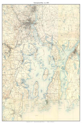 Narrgansett Bay 1895 - Custom USGS Old Topo Map - Rhode Island