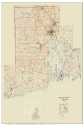 Rhode Island 1891 - Custom USGS Old Topo Map - Rhode Island