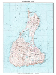 Block Island 1998 - Custom USGS Old Topo Map - Rhode Island