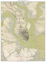 Charleston 1919 - Custom USGS Old Topo Map - South Carolina