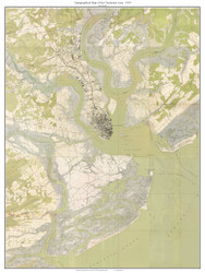 Charleston Area 1919 - Custom USGS Old Topo Map - South Carolina