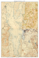 Burlington & The Lake 1916 - Custom USGS Old Topo Map - Vermont