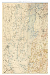 Lake Champlain, Canada to Colchester 1916 - Custom USGS Old Topo Map - Vermont