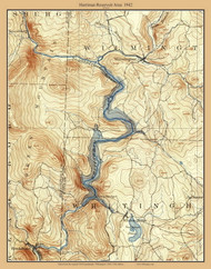 Harriman Reservoir Area 1942 - Custom USGS Old Topo Map - Vermont