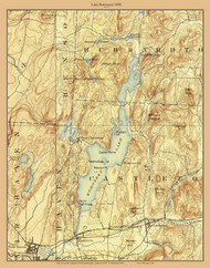 Lake Bomoseen 1898 - Custom USGS Old Topo Map - Vermont