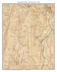 Westminster 1933 - Custom USGS Old Topo Map - Vermont
