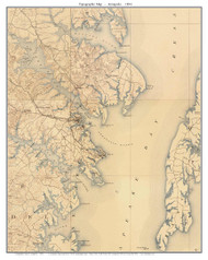 Annapolis 1894 - Custom USGS Old Topo Map - Maryland