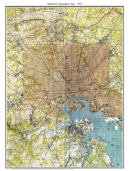 Baltimore 1944 - Custom USGS Old Topo Map - Maryland