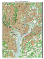 Washington DC Only 1956 - Custom USGS Old Topo Map - District of Columbia