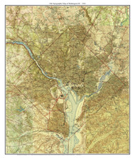 Washington DC & Environs 1945 - Custom USGS Old Topo Map - District of Columbia