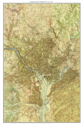 Washington DC Area 1945 - Custom USGS Old Topo Map - District of Columbia