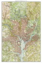 Washington DC Area 1951 - Custom USGS Old Topo Map - District of Columbia