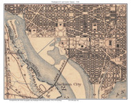 Washington DC Downtown 1900 - Custom USGS Old Topo Map - District of Columbia