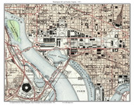 Washington DC Downtown 1951 - Custom USGS Old Topo Map - District of Columbia