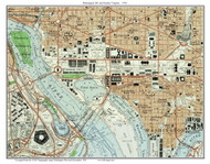 Washington DC Downtown 1956 - Custom USGS Old Topo Map - District of Columbia