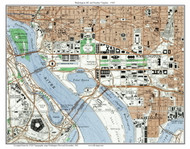 Washington DC Downtown 1965 - Custom USGS Old Topo Map - District of Columbia