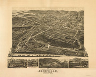 Asheville, North Carolina 1891 Bird's Eye View