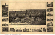 Washington DC 1860 Bird's Eye View - Old Map Reprint