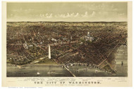 Washington DC 1892 Bird's Eye View - Old Map Reprint