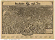 Washington DC 1923 Bird's Eye View - Old Map Reprint
