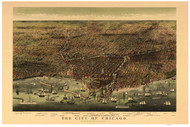 Chicago, Illinois 1892 Bird's Eye View - Currier & Ives