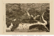 Boston, Massachusetts 1872 - Bird's Eye View - Old Map Reprint - Harper's Weekly