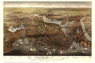 Boston, Massachusetts 1873 - Bird's Eye View - Old Map Reprint - Parsons & Atwater