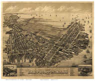 East Boston, Massachusetts 1879 - Bird's Eye View - Old Map Reprint - Bailey